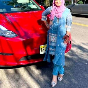 3 piece organza dress  party dress Indian kurti Pakistani suit